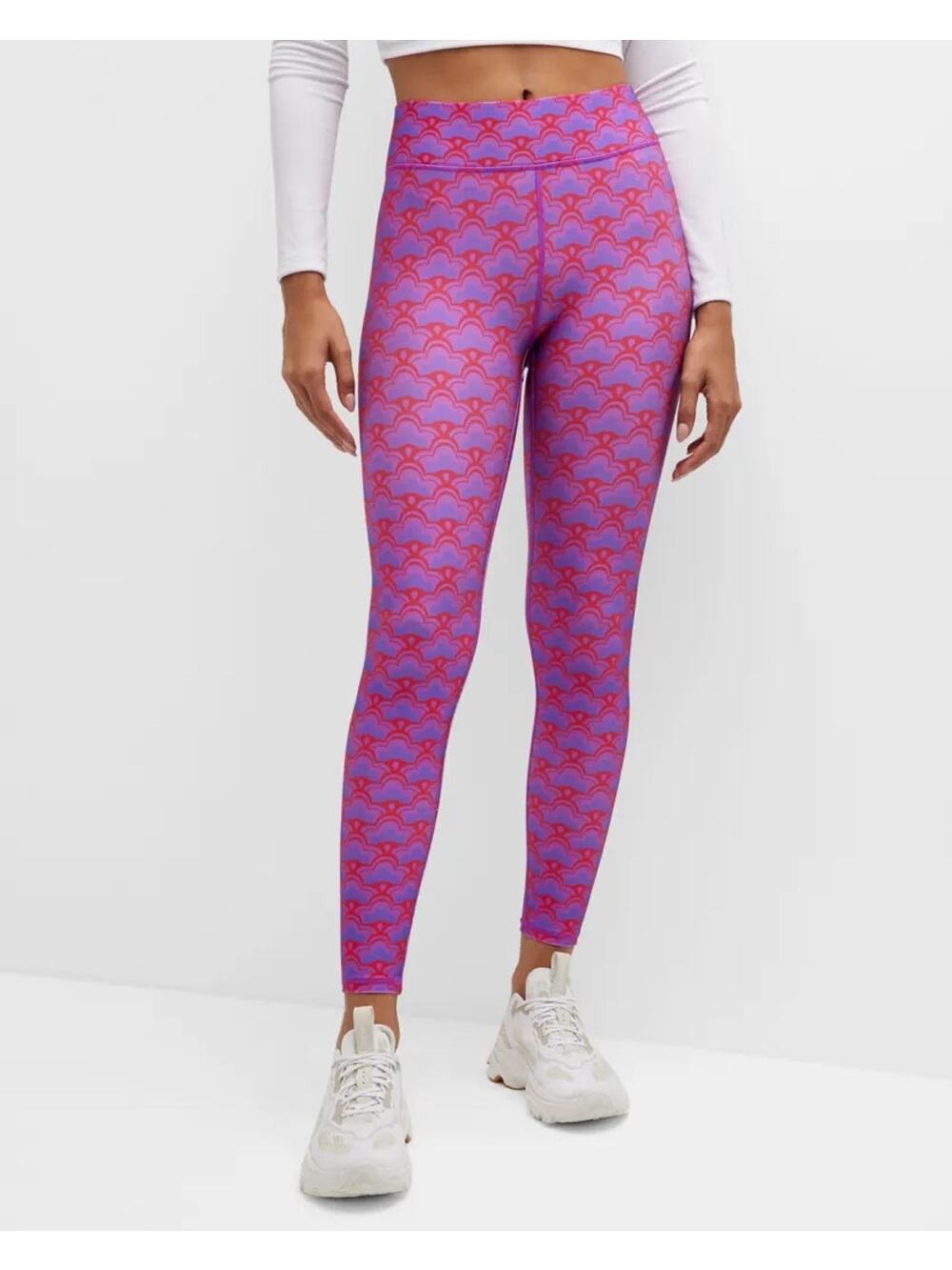 Terez Pink Floral Geo High-Shine Leggings